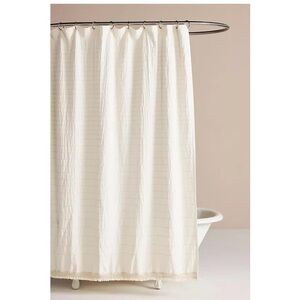 Anthropologie Nelly Cream Textured Shower Curtain